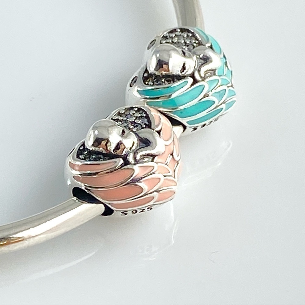 Silver Sterling Sleeping Baby Wrapped in Wings Charm